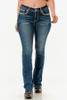 GRACE IN LA STEER HEAD EMBROIDERED BOOTCUT - LADIES JEANS  - EB61929