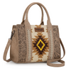 WRANGLER BROWN AZTEC  TOOLED PRINT - LADIES PURSES  - WG226-8120TN