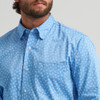 WRANGLER CODY JOHNSON BLUE WHITE PRINT - MENS SHIRT  - 112374495