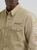 WRANGLER LOGO CAMO KHAKI SOLID - MENS SHIRT  - 112374859