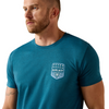 ARIAT STRIPE PATRIOTIC BADGE BLUE - MENS TEE  - 10073965