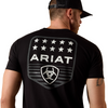 ARIAT STRIPE PATRIOTIC BADGE BLACK - MENS TEE  - 10073966