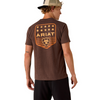 ARIAT STRIPE PATRIOTIC BADGE BROWN - MENS TEE  - 10073963