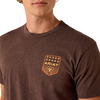 ARIAT STRIPE PATRIOTIC BADGE BROWN - MENS TEE  - 10073963