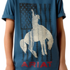 ARIAT FLAG BRONCO BLUE KEY LARGO - KIDS BOYS TEE - 10071184