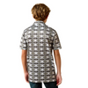 ARIAT ALL OVER PRINT PRISTINE WHITE - KIDS BOYS SHIRT - 10071205