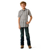 ARIAT ALL OVER PRINT PRISTINE WHITE - KIDS BOYS SHIRT - 10071205