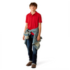 ARIAT TEK POLO SCARLET - KIDS BOYS POLO - 10071421