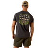 ARIAT STRIPE PATRIOTIC BADGE GREY - MENS TEE  - 10073964