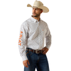 ARIAT TEAM JERICHO WHITE ORANGE - MENS SHIRT  - 10071718