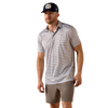 ARIAT ALL OVER MEDALLION PRINT WHITE - MENS POLO  - 10076071