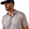 ARIAT ALL OVER MEDALLION PRINT WHITE - MENS POLO  - 10076071