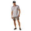 ARIAT ALL OVER MEDALLION PRINT WHITE - MENS POLO  - 10076071