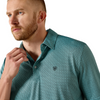 ARIAT ANGEL BLUE MOD GEO PRINT - MENS POLO  - 10071492