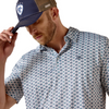 ARIAT WHITE SOUTHWEST PRINT - MENS POLO  - 10071493