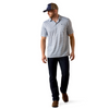 ARIAT WHITE SOUTHWEST PRINT - MENS POLO  - 10071493