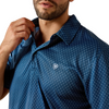 ARIAT DARK DENIM MEDALLION PRINT - MENS POLO  - 10071495