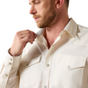 ARIAT WF PINPOINT OXFORD OFF WHITE - MENS SHIRT  - 10071106