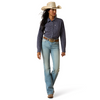 ARIAT KIRBY OMBRE BLUE HORSESHOE - LADIES SHIRT  - 10071416