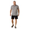 ARIAT PRISTINE WHITE GEO FITTED - MENS POLO  - 10071094