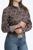 CINCH MULTI BURGUNDY PAISLEY PRINT - LADIES SHIRT  - MSW9165083