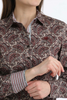 CINCH MULTI BURGUNDY PAISLEY PRINT - LADIES SHIRT  - MSW9165083