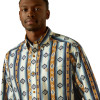 ARIAT SHILO CLASSIC FIT BLUE PRINT - MENS SHIRT  - 10062236