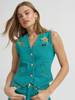 WRANGLER LAINEY WILSON TURQUOISE DENIM - LADIES VESTS  - 112375558