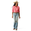 ARIAT VENTEK SUN KISSED CORAL PRINT - LADIES SHIRT  - 10071142
