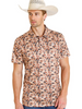 ROCK & ROLL CAMO PRINTED MESH CAMEL - MENS POLO  - BM51T08354