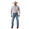 ARIAT PRO SERIES TEDDY WHITE PLAID - MENS SHIRT  - 10071585