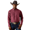 ARIAT PRO TIDUS MAROON BANNER PLAID - MENS SHIRT  - 10071581