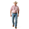 ARIAT PRO SERIES TULLY PEACH PLAID - MENS SHIRT  - 10071573