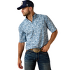 ARIAT TIM SHADOW BLUE LEAF PRINT - MENS SHIRT  - 10071734