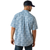 ARIAT TIM SHADOW BLUE LEAF PRINT - MENS SHIRT  - 10071734