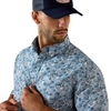 ARIAT TIM SHADOW BLUE LEAF PRINT - MENS SHIRT  - 10071734