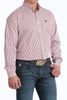CINCH WHITE STRIPED PINK PRINT - MENS SHIRT  - MTW1106044