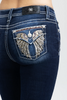 MISS ME ANGEL WINGS MID RISE BOOT CUT - LADIES JEANS  - M5082B226V