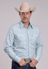 STETSON BLUE VICTORIAN FLORAL PRINT - MENS SHIRT  - 11-001-0425-2038BU