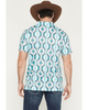 ROCK & ROLL AZTEC PRINTED POLO TURQUOISE - MENS POLO  - BM51T08335