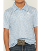 ROCK & ROLL GEO ALLOVER BLUE PRINT - KIDS BOYS POLO - BB51T08333