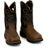 JUSTIN  SLICKLINEBRWON BLACK BUFFALO - BOOT MENS WORK - WR4143
