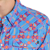 ROCK & ROLL AZTEC PRINTED TEK SAPHIRE - MENS SHIRT  - BMN3S08385