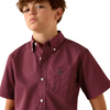 ARIAT PIPPIN MAROON GEOMETRIC PRINT - KIDS BOYS SHIRT - 10071675