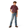 ARIAT PIPPIN MAROON GEOMETRIC PRINT - KIDS BOYS SHIRT - 10071675