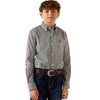 ARIAT TEAM WARD BLACK/WHITE PRINT - KIDS BOYS SHIRT - 10071689