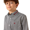 ARIAT TEAM WARD BLACK/WHITE PRINT - KIDS BOYS SHIRT - 10071689