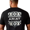 ARIAT CANYON AZTEC SHIELD BLACK - MENS TEE  - 10054353