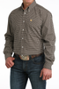 CINCH BROWN GEOMETRIC PRINT - MENS SHIRT  - MTW1106066