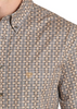 ROCK & ROLL GEO PRINTED DARK BROWN - MENS SHIRT  - BMB3S08307